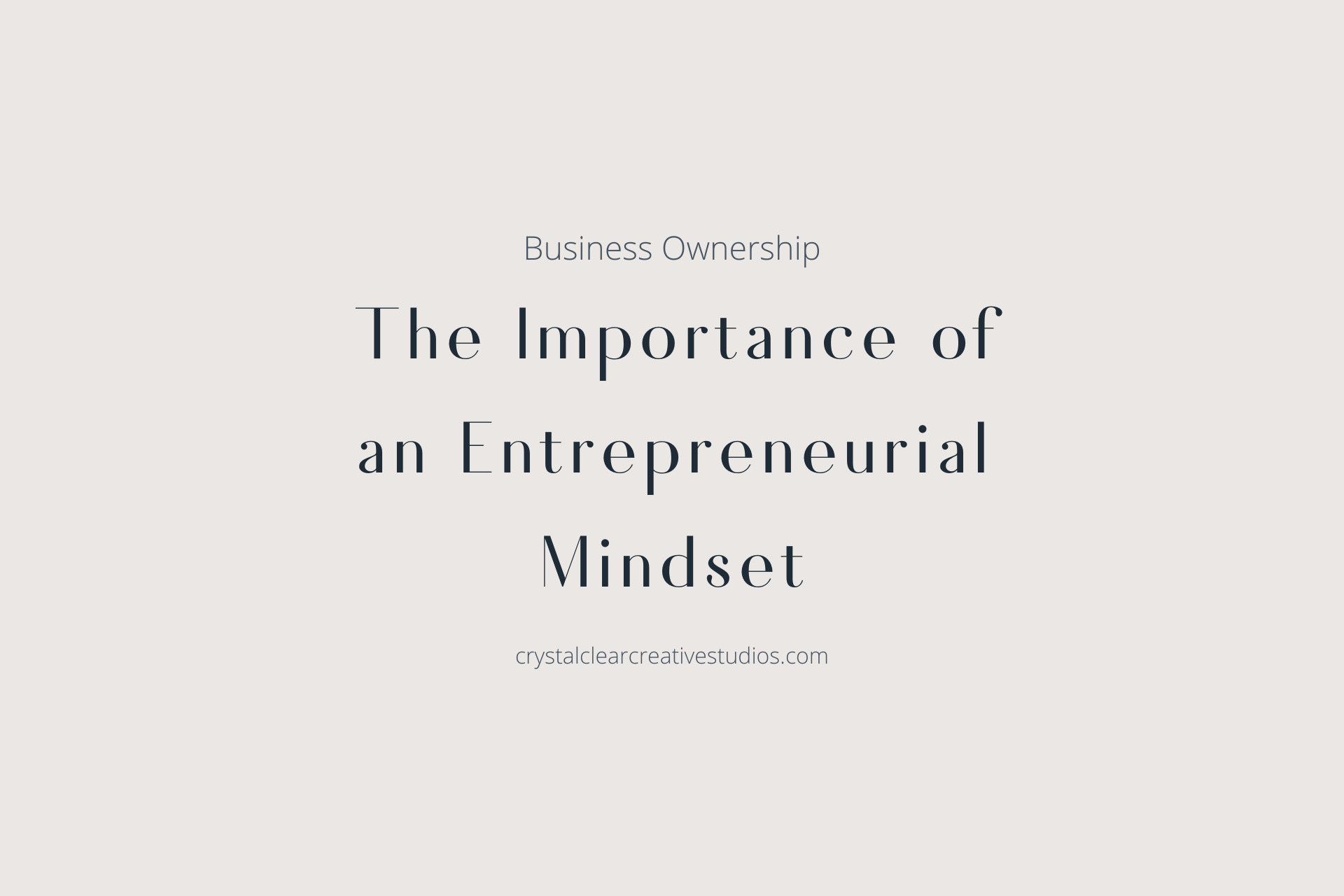 The Importance of Entrepreneurial Mindset Work